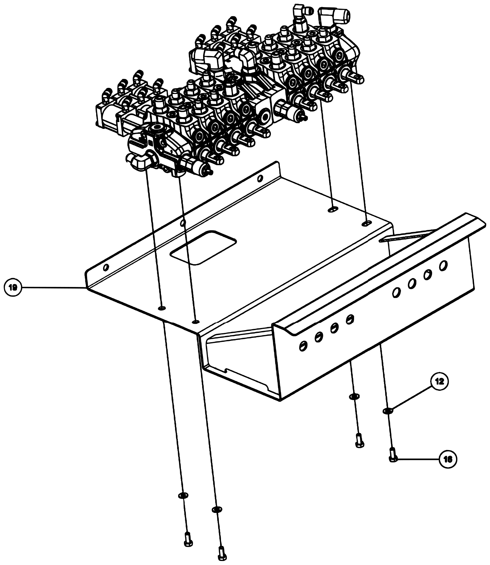 Century 3212 Gen 2 (2020 manual) 0911950, Valve Assembly Walvoil 3212/V30 – View 1 of 5 diagram (view 3 of 5)