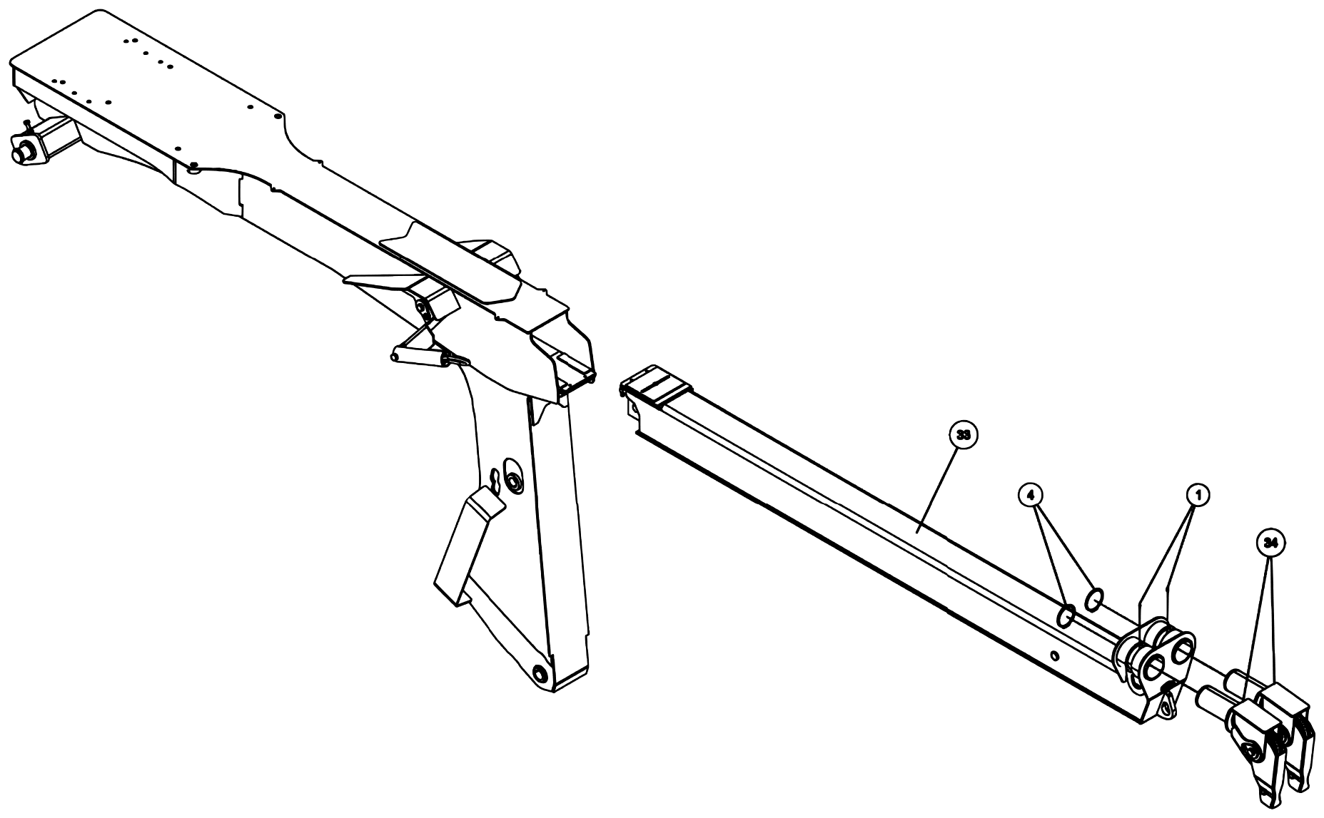 Century 3212 Gen 2 (2020 manual) 0911730, 3212/V30 Long Tower Boom Assembly – View 1 of 6 diagram (view 2 of 6)