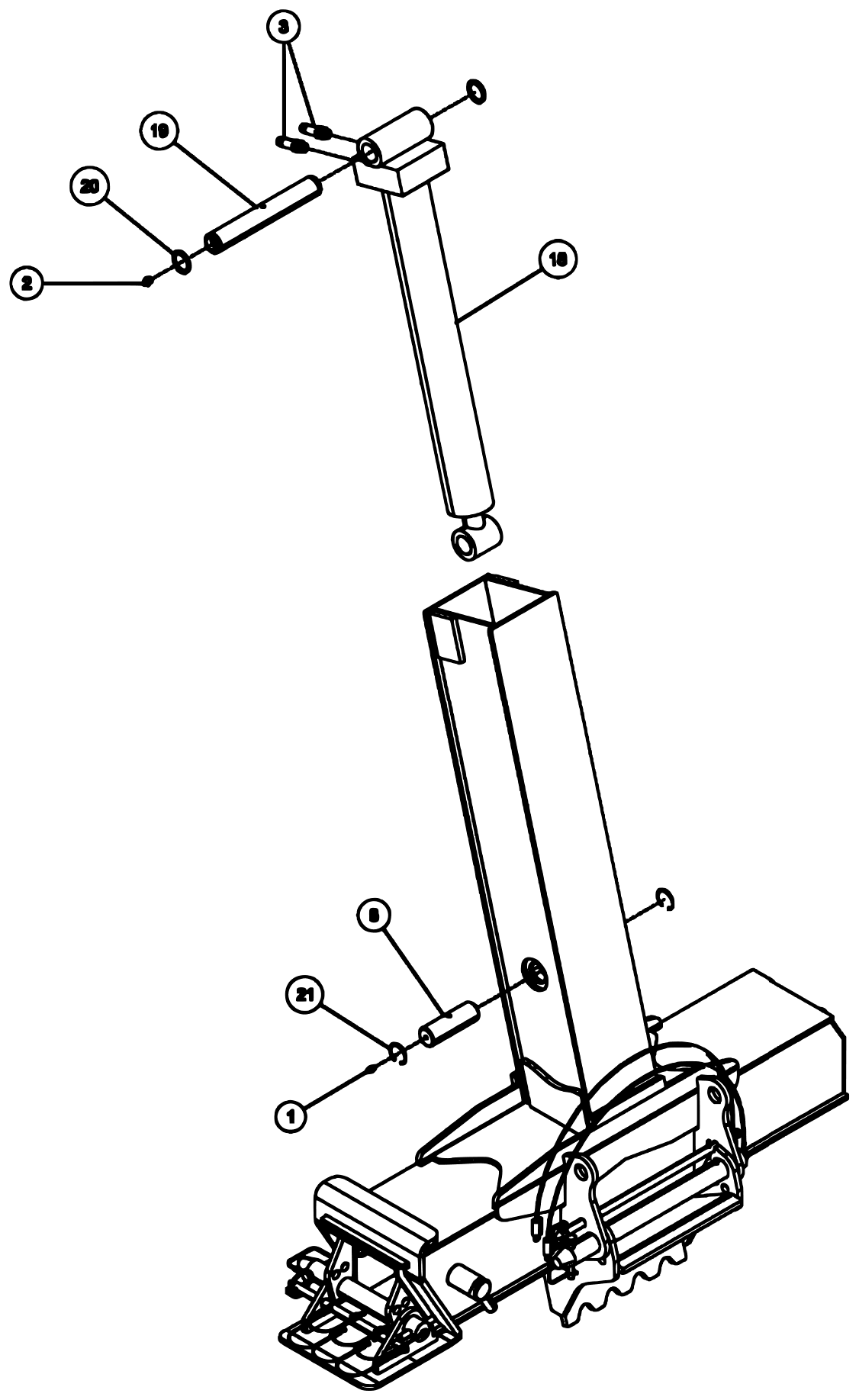 Century 3212 Gen 2 (2020 manual) 0911461, LH Rear Outrigger Assembly 3212/V30 – View 1 of 4 diagram (view 4 of 4)