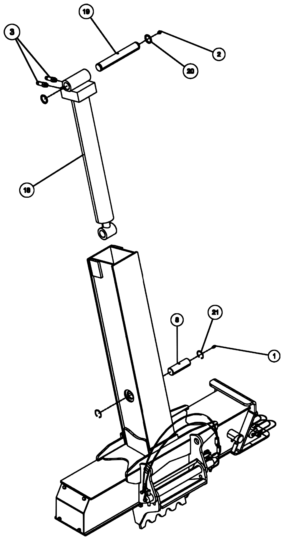 Century 3212 Gen 2 (2020 manual) 0911462, RH Rear Outrigger Assembly 3212/V30 – View 1 of 4 diagram (view 4 of 4)