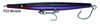 Super Strike Super "N" Fish 6 inch 1.5oz Sinking Needlefish surf plug with black eyes, treble hooks, and through-wire construction for striped bass fishing Black Purple Blurple