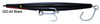 Super Strike Super "N" Fish 5 inch 1.7 oz Sinking Needlefish surf plug with heavy-duty VMC treble hooks and high-density plastic body for striped bass fishing. All Black