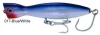 Super Strike Lures Little Neck Popper in White 5.25 inch 1.5 oz floating topwater surf plug Blue White