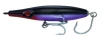 Super Strike Bullet 5 1/4 inch 1 5/8 oz floating needlefish surf plug with hooks for striped bass Black Purple Blurple