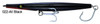 Super Strike Super "N" Fish 7 inch 3oz Sinking Needlefish surf plug with black eyes, treble hooks, and through-wire construction for striped bass fishing All Black