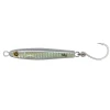 Hogy 3 inch 1.25 oz Heavy Minnow Jig in holographic finish with VMC inline hook SIlver side