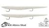 Lunker City 12" Pre-Rigged Slug-Go Soft Plastic Stickbait – 2 Count Pack with Molded-In Tandem Hooks for Striped Bass & Saltwater Gamefish Albino Shad Pearl White