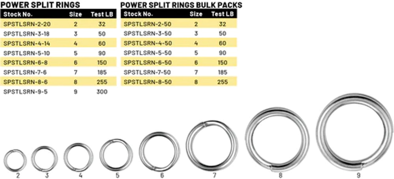 Spro Power Split Rings #7 185lb (6 Rings) SPSTLSRN7-6