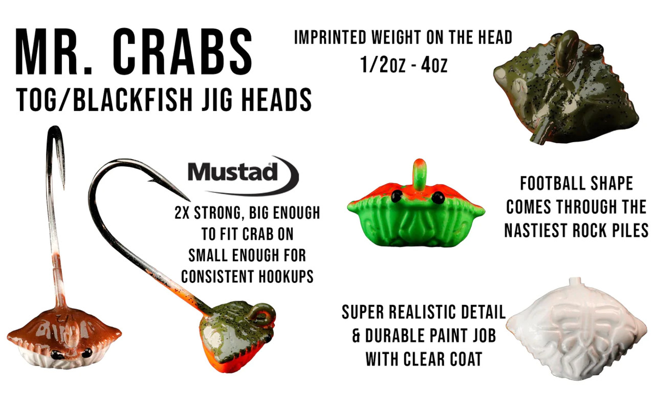 Lunker City Mr Crab Tog Jigs 2oz (2 Jigs) Green Crab