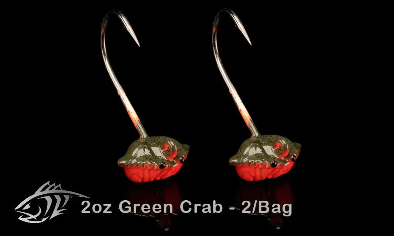 Lunker City Mr Crab Tog Jigs 2oz (2 Jigs) Green Crab - Canal Bait and Tackle