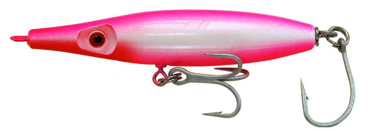 Super Strike Lures Bullet Stubby Needlefish Flo Pink Stripe 5" 2.5 oz