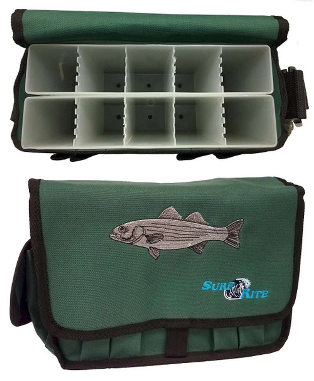 FJ Neil Surf Rite Tackle Bag Green Striped Bass 10 Tube SC7500