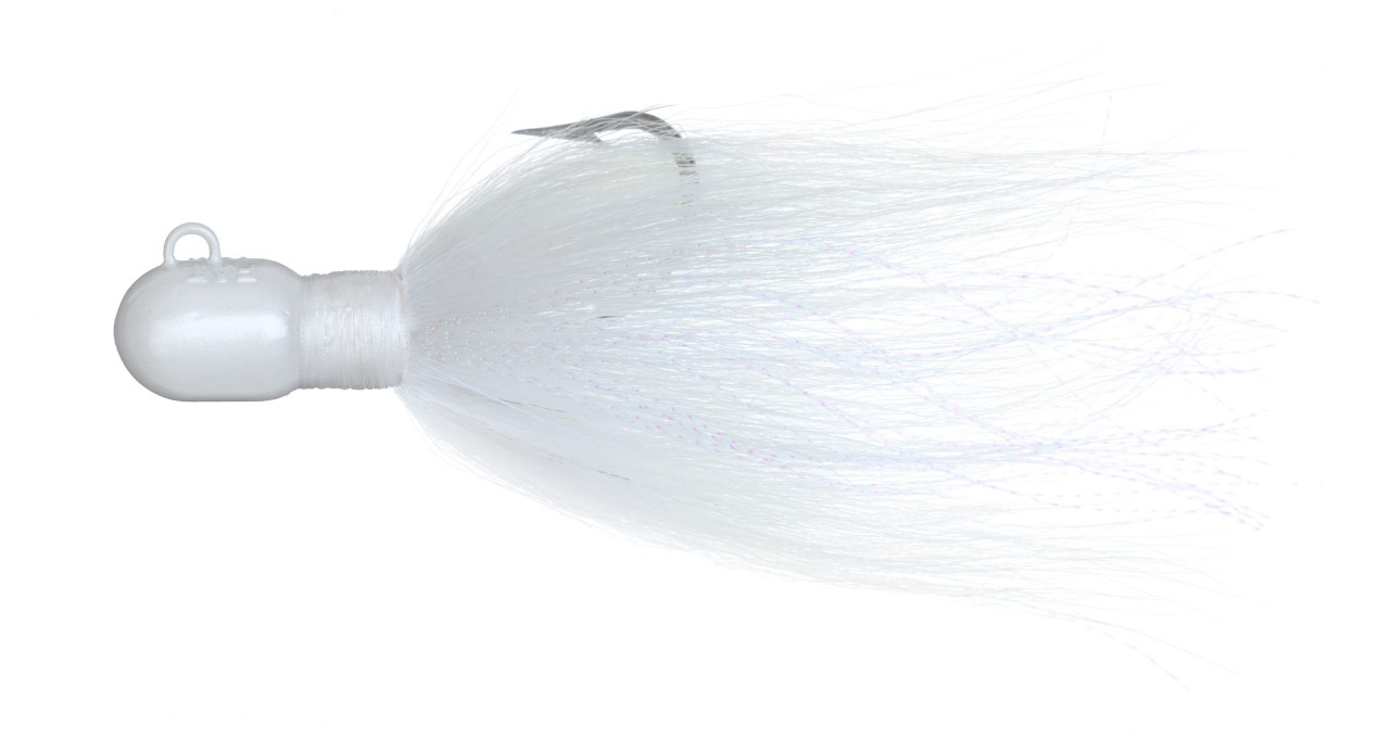 Fatcow Premium Bucktail Jig White 1.5 Ounce (8/0 Hook)