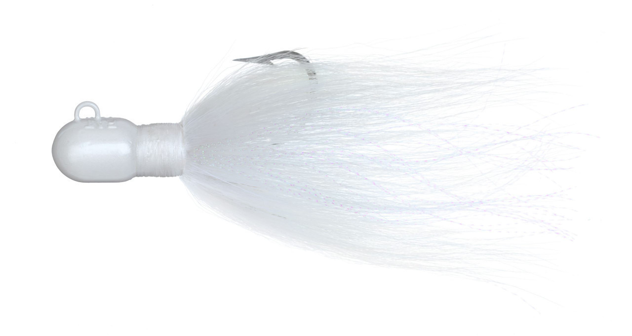 Fatcow Premium Bucktail Jig White 3 Ounce (8/0 Hook)