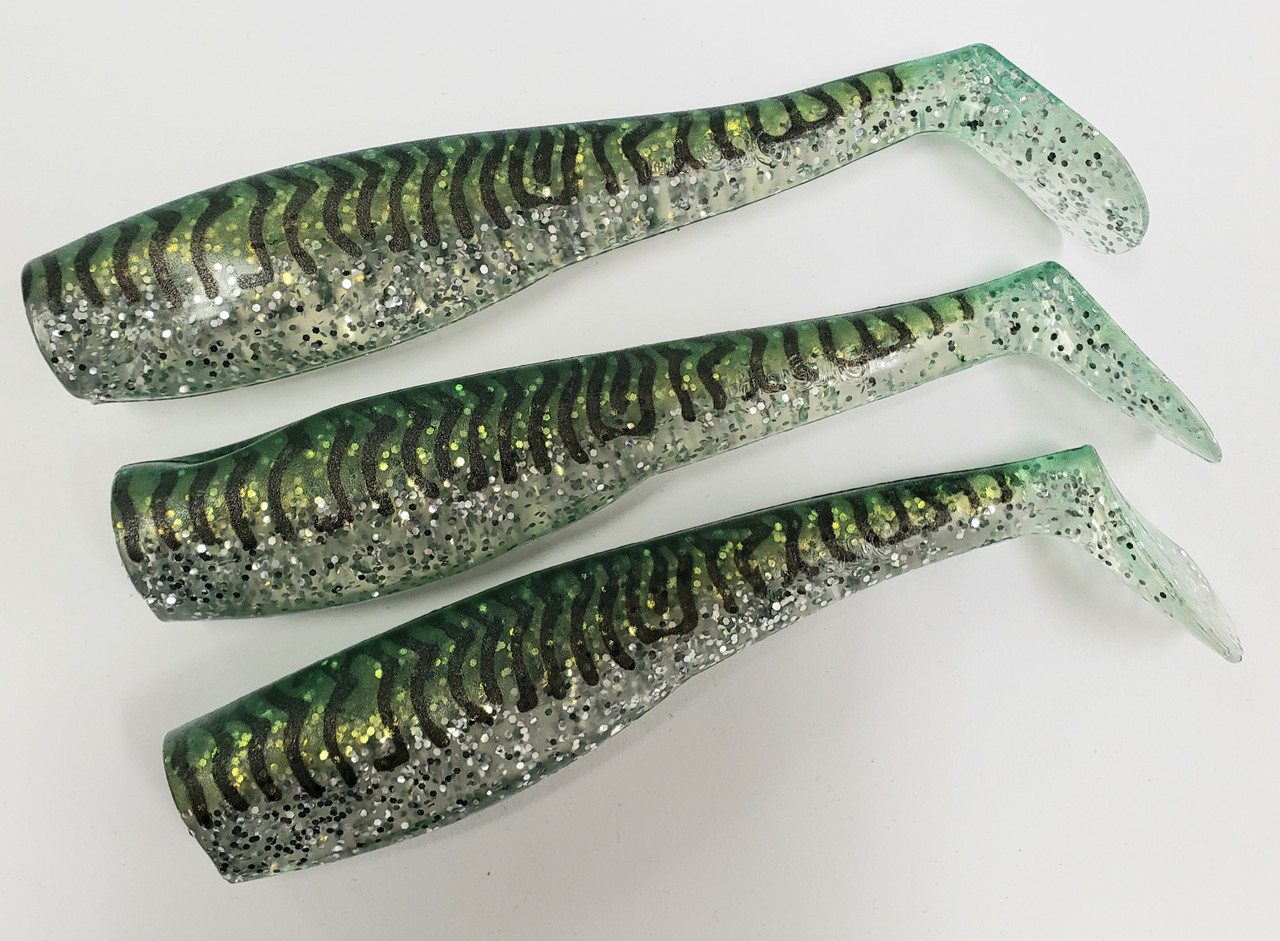 Al Gags Whip It Fish Tail Green Mackerel 5" (3 Tails)