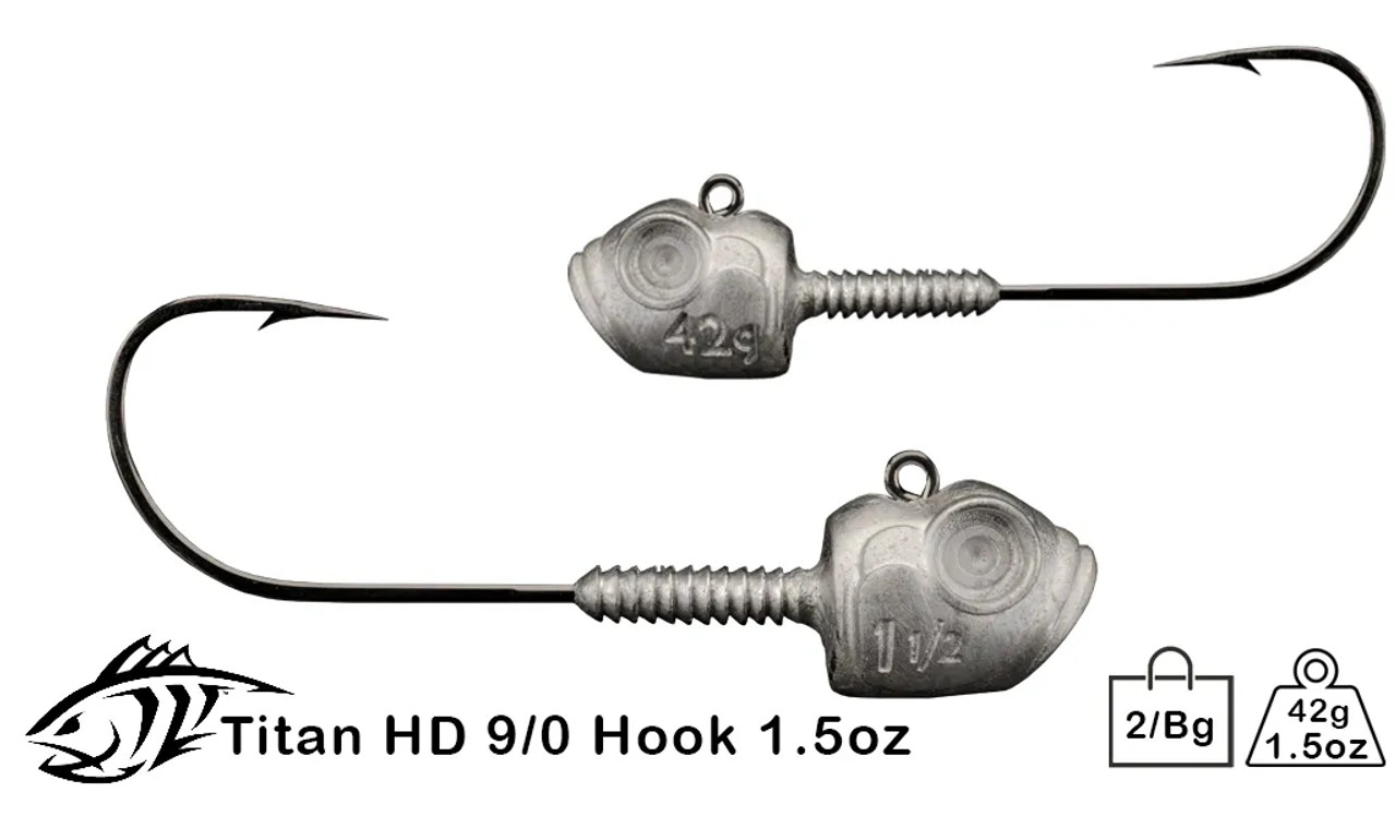 Lunker City Titan HD Jig Heads 1.5 Ounce (2 Heads) 9/0 Hook