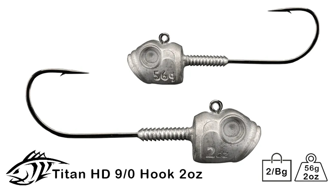 Lunker City Titan HD Jig Heads 2 Ounce (2 Heads) 9/0 Hook