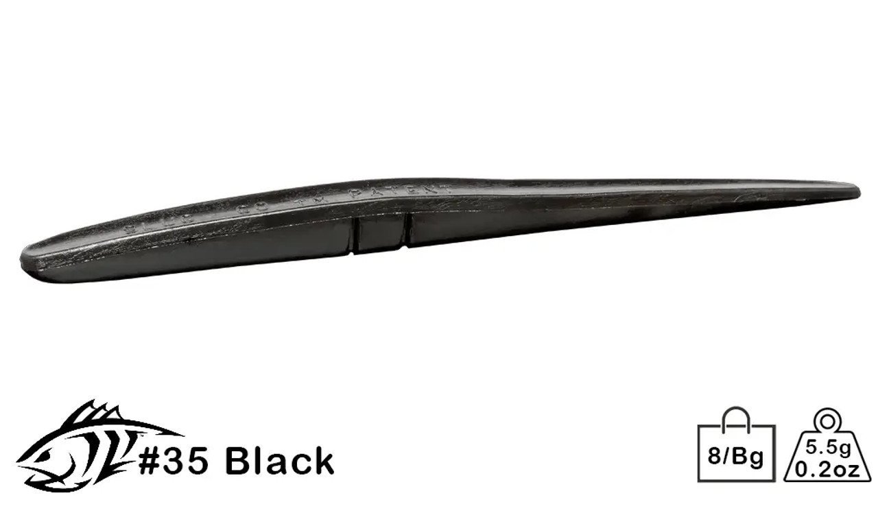 Lunker City Sluggo Black 4.5 Inch 8 Tails