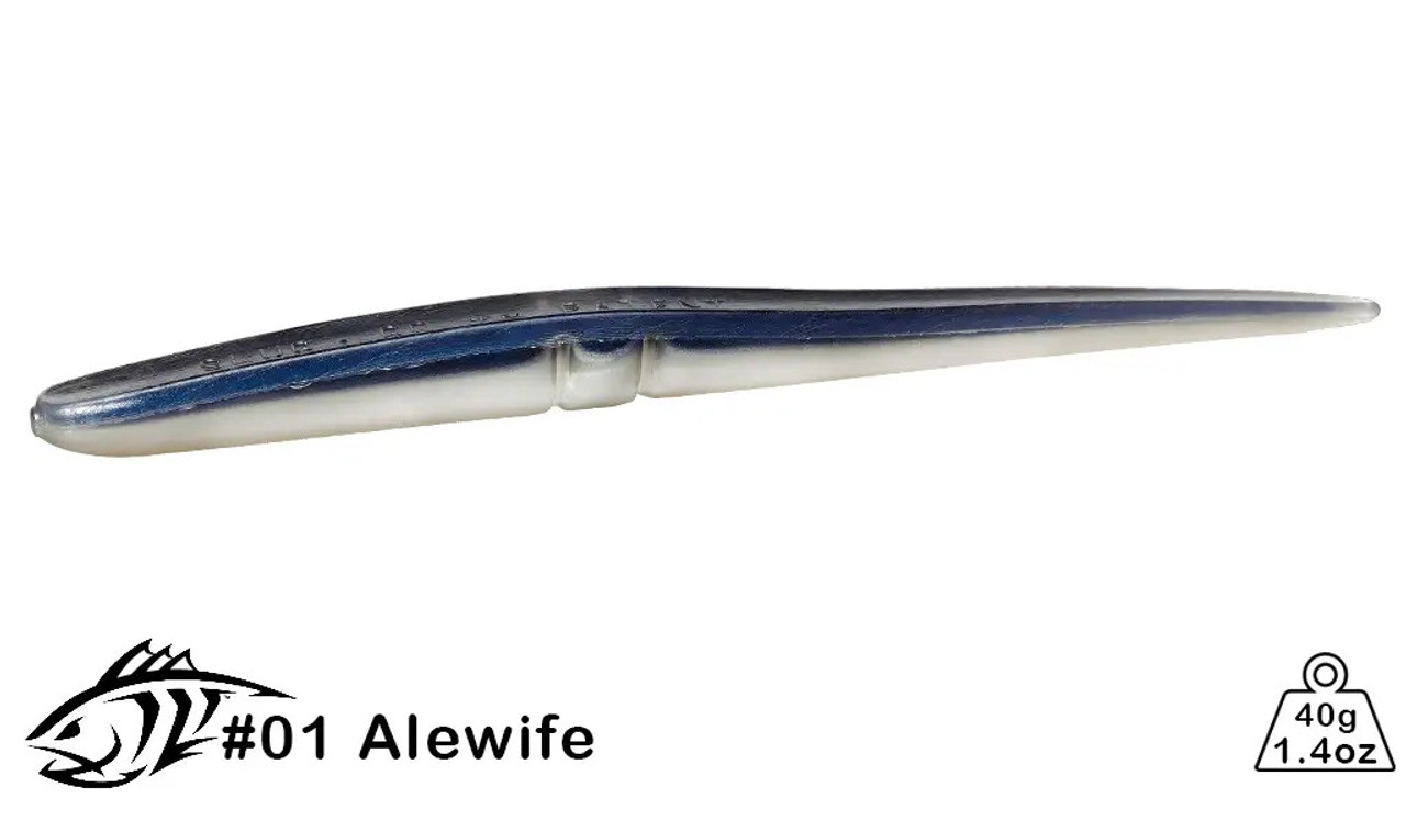 Lunker City Sluggo Alewife 9" 3 Tails with Hook