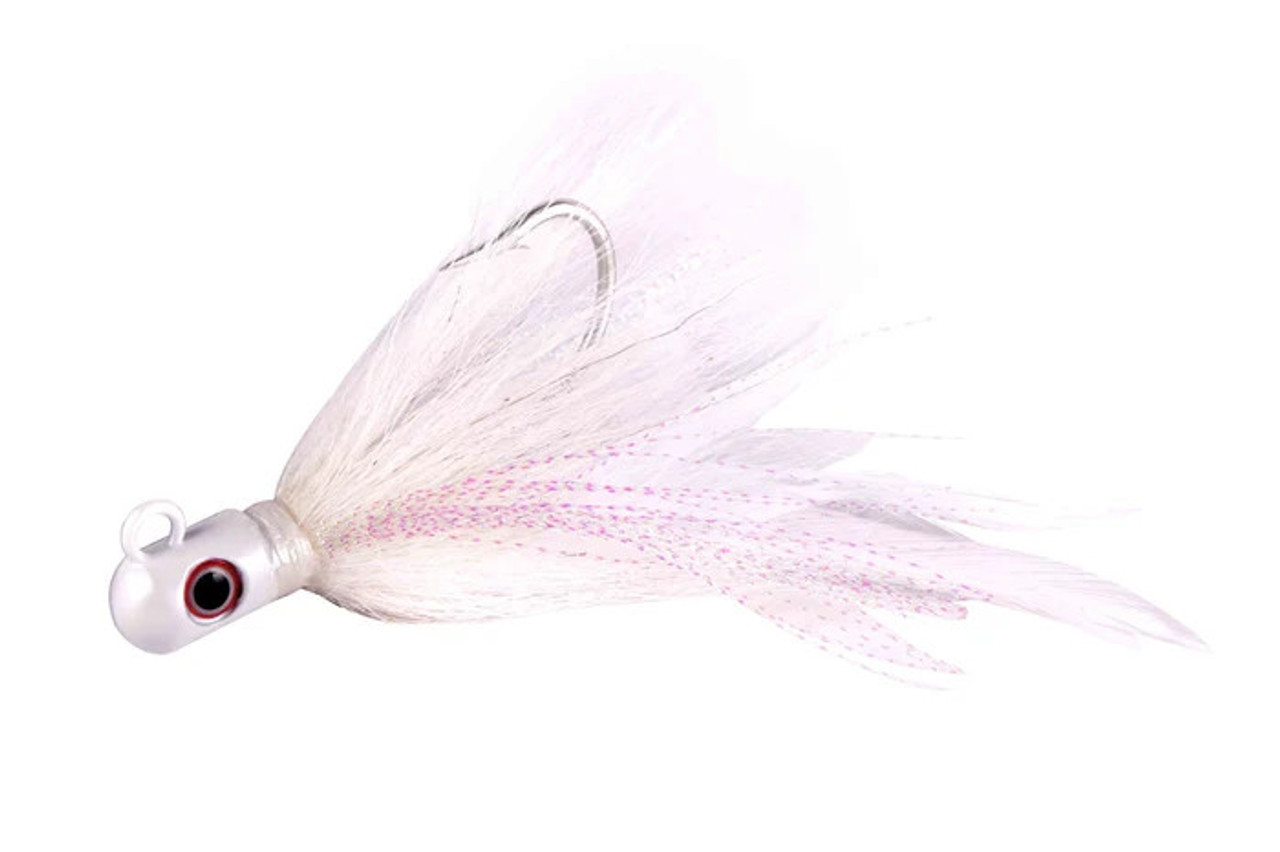 S&S Bucktail Jig Rockhopper White 2 Ounce S&S Bucktail Jig Rockhopper White 2 Ounce