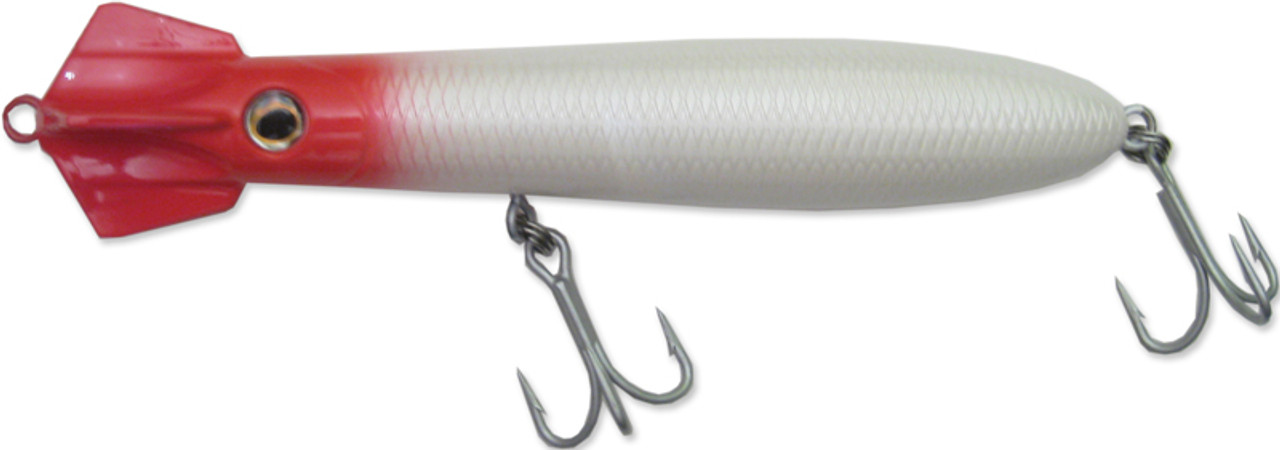 Northbar Flying Squid Pencil Popper Red Head White 8" 3.5oz