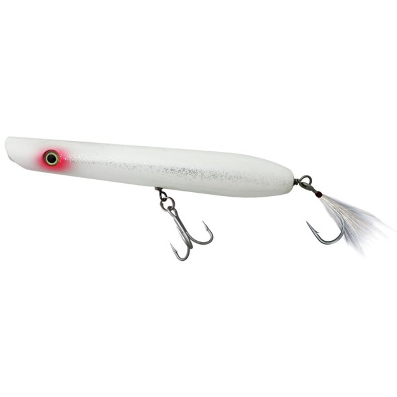 Tsunami Wood Timber Lure Pencil Popper 8 3oz White - Canal Bait and Tackle