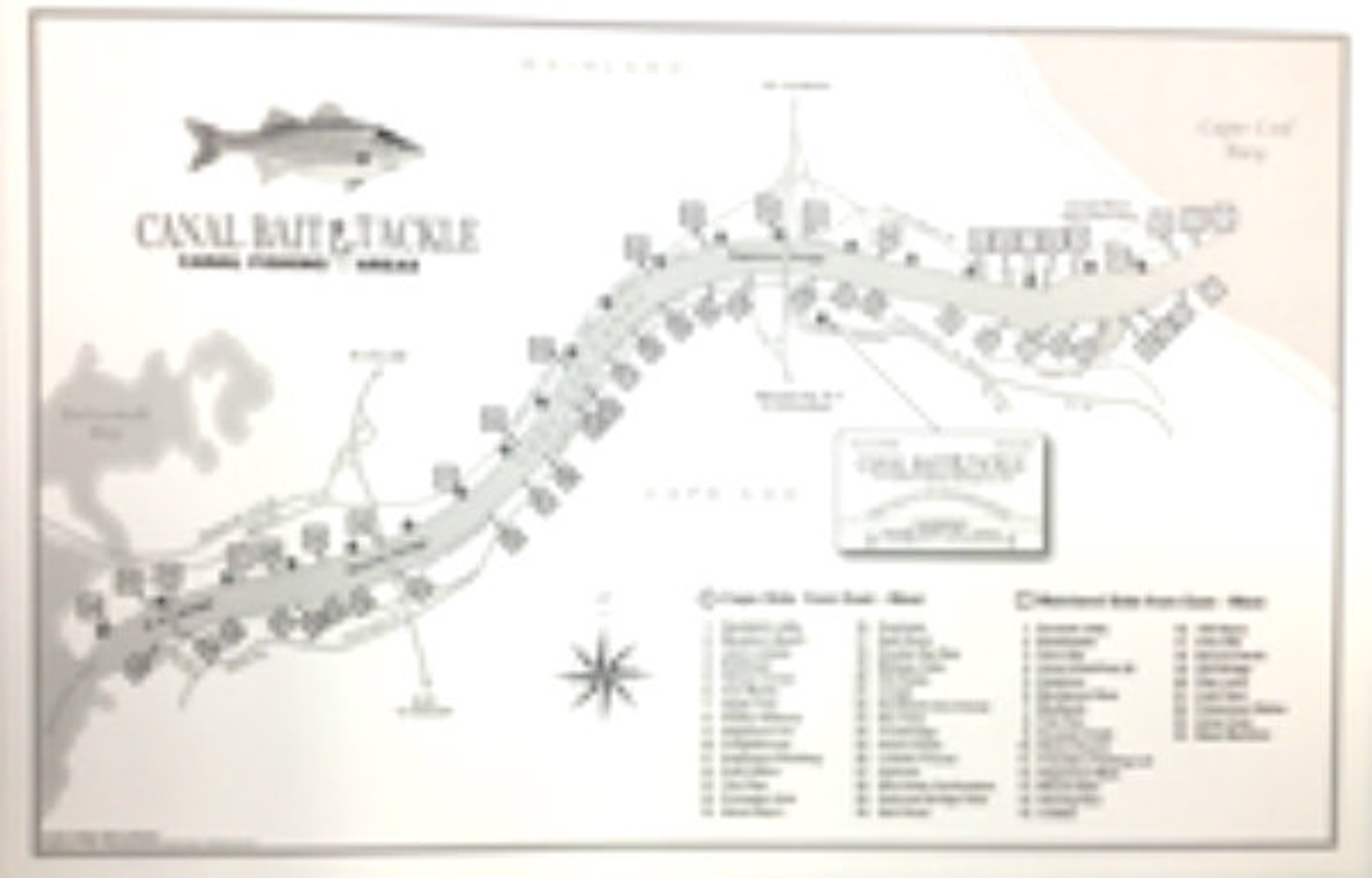 Cape Cod Canal Fishing Map Canal Bait and Tackle
