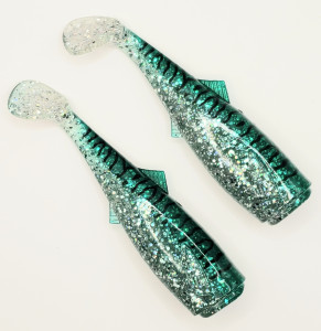 Canal Tackle® Canal Shad Replacement Tail 6" Green Mack (5oz Shad Size) 2 Tails