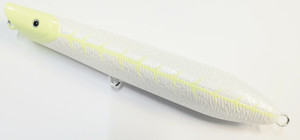 Canal Tackle® Canal Bullet Lure Pencil Popper 6" 5oz Ghost White (Unrigged)