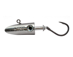 RonZ 4 oz Big Game HD replacement lead jig head with 9/0 Gamakatsu swing hook and 500 lb power swivel for tuna fishing