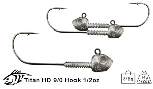 Lunker City Titan HD Jig Heads 1/2 Ounce (3 Heads) 6/0 Hook