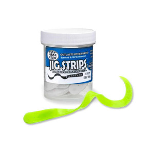 Fat Cow Lures Jig Strips Eel Tails Chartreuse Green 5.5 Inch (8 Tails)