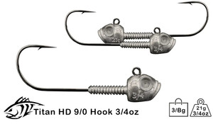 Lunker City Titan HD Jig Heads 3/8 Ounce (3 Heads) 6/0 Hook