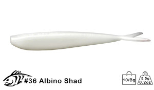 Lunker City Fin-S Fish Albino Shad White 4" 10 Tails
