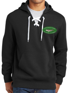 Canal Bait and Tackle Lace Up Pullover Hoodie Black Men's Medium