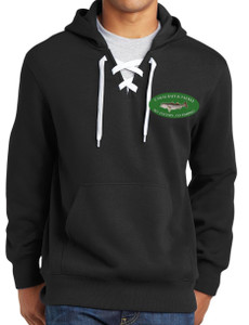 Canal Bait and Tackle Lace Up Pullover Hoodie Black Men's Extra Large