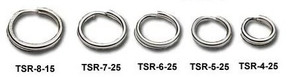 Tsunami Stainless Steel Split Rings #5 77lb (25 Rings)
