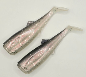 Canal Tackle® 6" 5.5oz Canal Shad Replacement Paddle Tails (2 Tails) Silver Herring