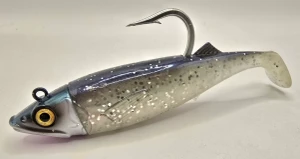 Canal Tackle® Canal Shad 5.5" 3.5oz Sinking Jig | Best Cape Cod Canal Striped Bass Paddle Tail Lure silver sea herring
