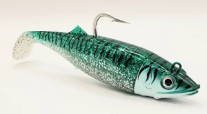 Canal Tackle® Canal Shad 4" 1oz Sinking Jig | Best Snook/Striped Bass Paddle Tail Lure green mackerel