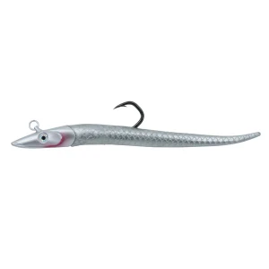 Hogy Lures 6oz 11 inch Tuna Harness Jig pre-rigged soft plastic tuna lure side view Silver