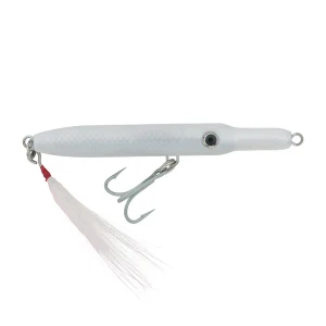 Hogy Lures Charter Grade Perfect Stubby Needlefish 5 inch 2oz fishing lure in translucent finish White