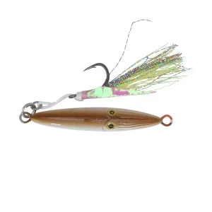 Hogy Lures 6.5 oz 5-inch Squinnow metal casting and vertical jigging lure with dual-taper belly and teaser assist hook Olive Crab