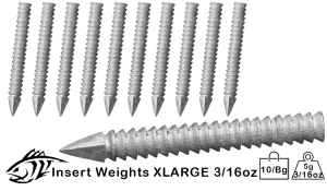 Lunker City Lead Insert / Nail Weights (Wacky & Neko Rig) Extra Large XL
