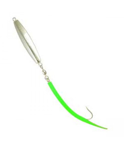 Tsunami Diamond Jig Smooth Chrome A27 Flo. Green Tube 2.7oz
