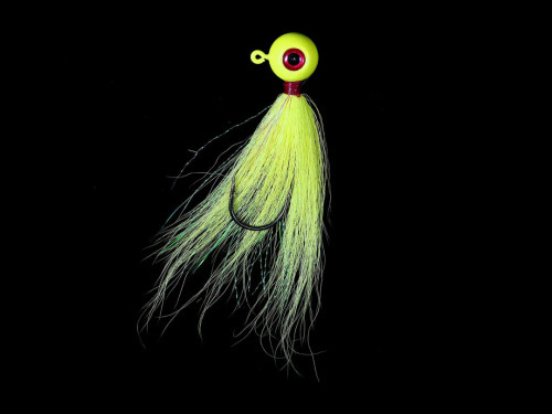 Tsunami 4oz Fluke Ball Jig-Chartreuse White ball 