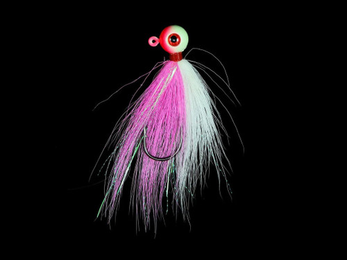 Jigging World Power Fluke Ball Jig V2 Bucktail 4oz Pink Shine