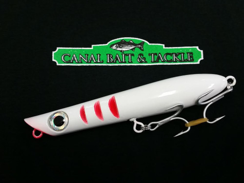 Canal Tackle Bullet Lure Pencil Popper 6 5oz Ghost White (Bucktail Hook)