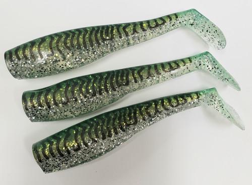 Al Gags Whip It Fish Tail Green Mackerel 6" (3 Tails)