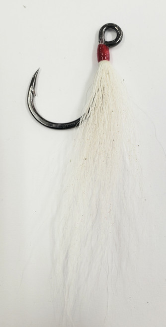 VMC Inline White Bucktail Hook 6/0 (3 Inch Length)
